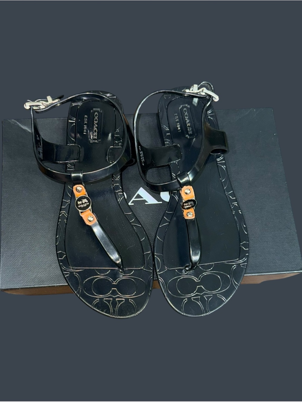 Coach Black Jelly Sandals - Picture 13 of 14